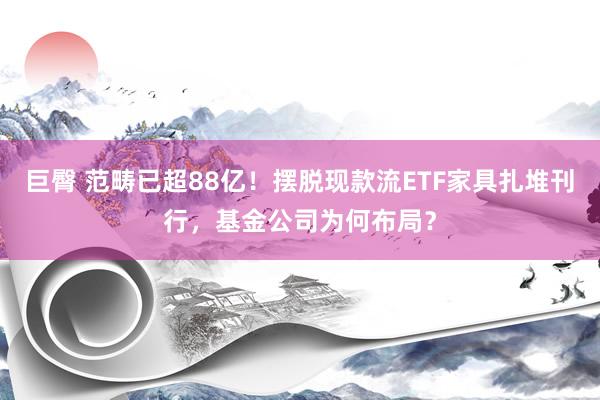 巨臀 范畴已超88亿！摆脱现款流ETF家具扎堆刊行，基金公司为何布局？