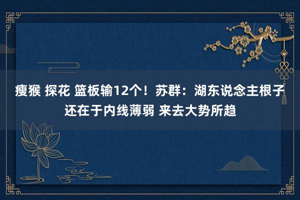 瘦猴 探花 篮板输12个！苏群：湖东说念主根子还在于内线薄弱 来去大势所趋